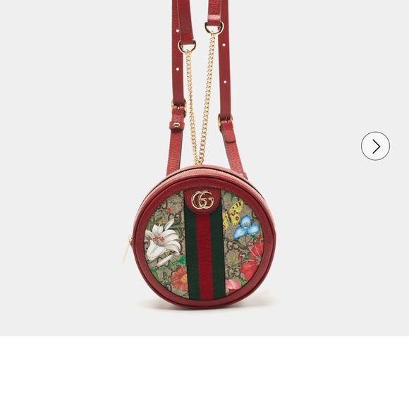 Authentic Gucci Red GG supreme Canvas and Leather Mini Floral Ophidia Backpack - Picture 4 of 12